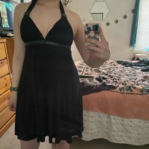 Black halter dress